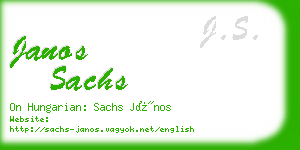 janos sachs business card